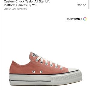 platform low top converse light pink size 9